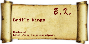 Bráz Kinga névjegykártya
